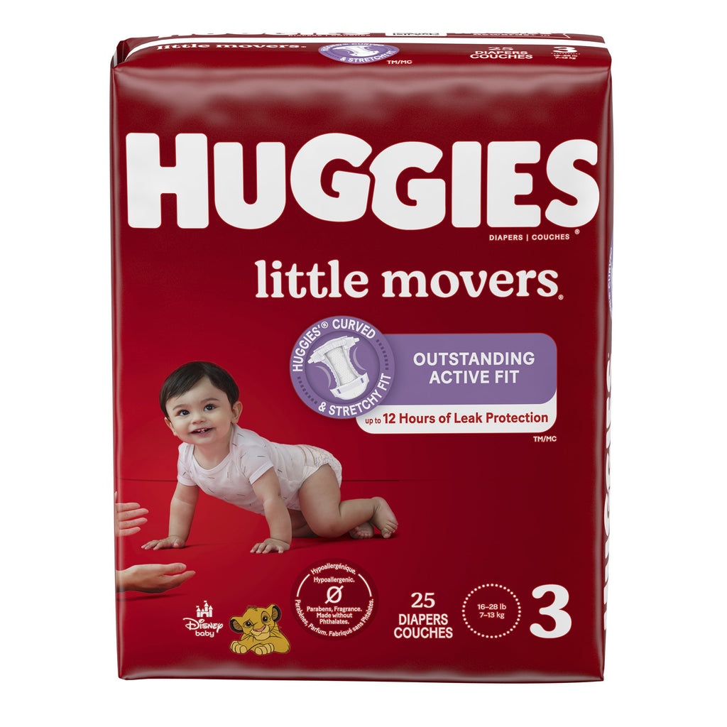 Huggies Little Movers Baby Diapers, Flexible Fit for Active Babies