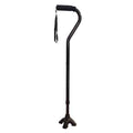 Blue Jay Offset Handle Cane with Soft Foam Grip, Wrist Strap and Quad Cane Tip