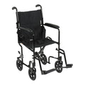 McKesson Lightweight Transport Chair Aluminum Frame with Fixed Height Padded Arm
