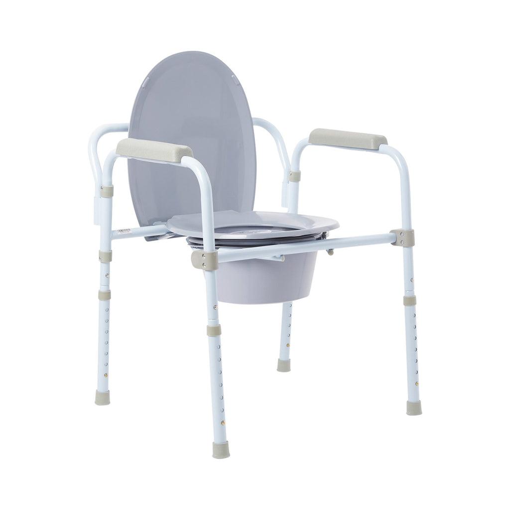 McKesson Standard Folding Commode Chair With Fixed Arms