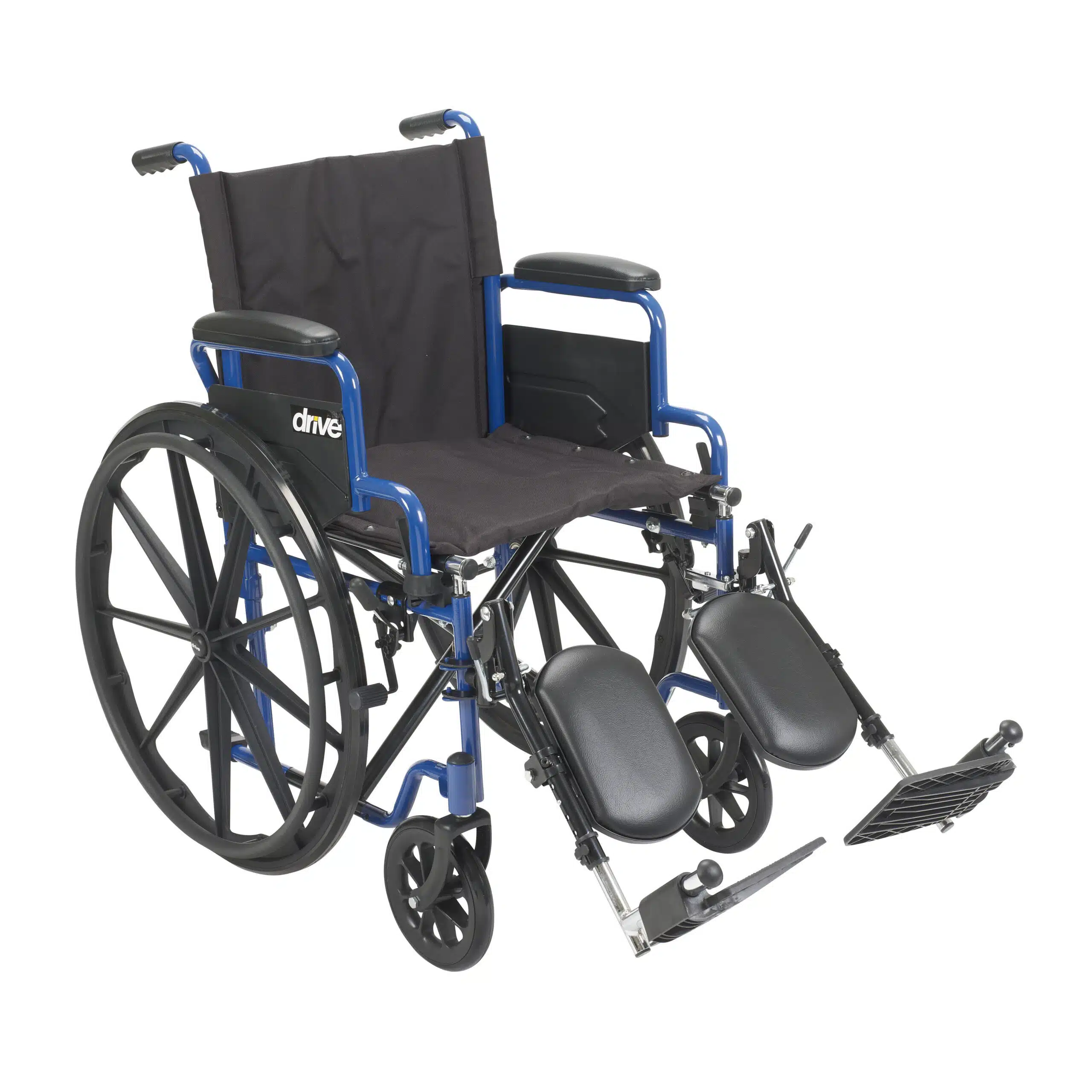 Drive Medical Blue Streak Wheelchair with Flip Back Desk Arms Drive Medical Blue Streak Wheelchair with Flip Back Desk Arms