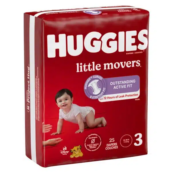Huggies Little Movers Baby Diapers, Flexible Fit for Active Babies