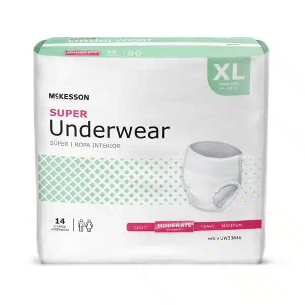 McKesson Adult Absorbent Underwear, Pull On with Tear Away Seams