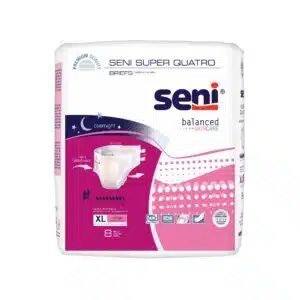 Seni Super Quatro Incontinence Briefs Overnight, Heavy Absorbency
