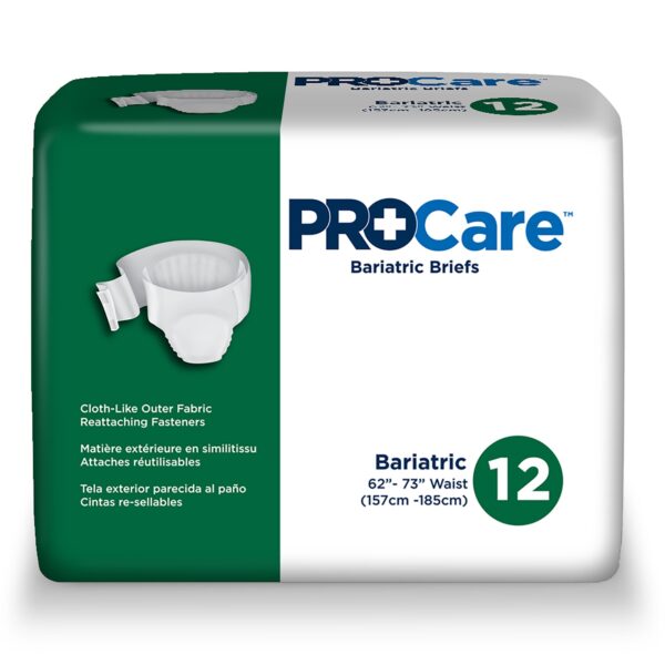 ProCare Bariatric Incontinence Briefs, Disposable Heavy Absorbency
