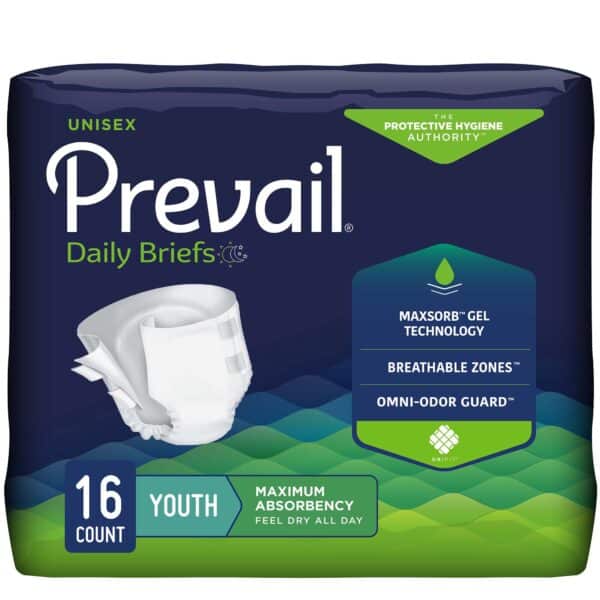 Prevail Youth Daily Briefs, Heavy Absorbency Unisex