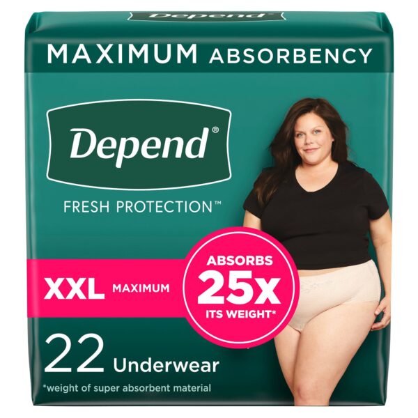 Depend Fresh Protection Incontinence Underwear for Women, Maximum Absorbency