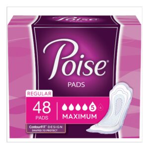 Poise Bladder Control Pads for Women Heavy Absorbency, One Size Fits Most