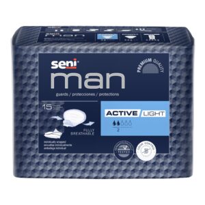 Seni Man Active Light Bladder Control Pads, Light Absorbency