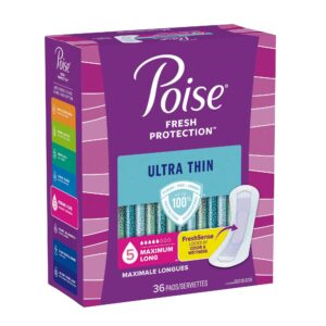 Poise Fresh Protection Ultra Thin Bladder Control Pads Heavy Absorbency, – 14.1 Inch Length