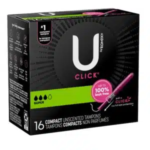 U by Kotex Click Compact Tampons, Super Absorbency – Unscented U by Kotex Click Compact Tampons, Super Absorbency – Unscented