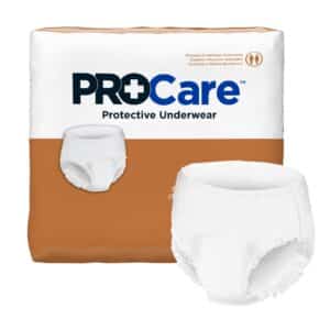 ProCare Adult Protective Absorbent Underwear, Pull On with Tear Away Seams – Moderate Absorbency