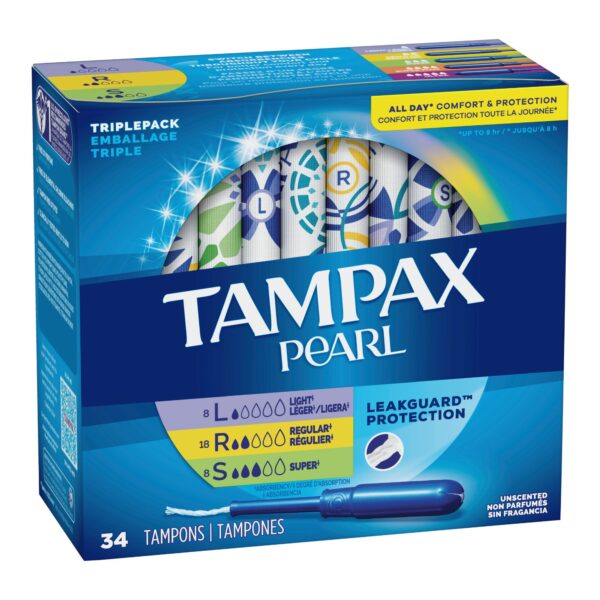 Tampax Pearl Light Tampons, Plastic Applicator