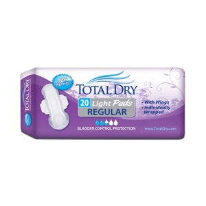 TotalDry Bladder Control Pads for Women, Light to Moderate Absorbency