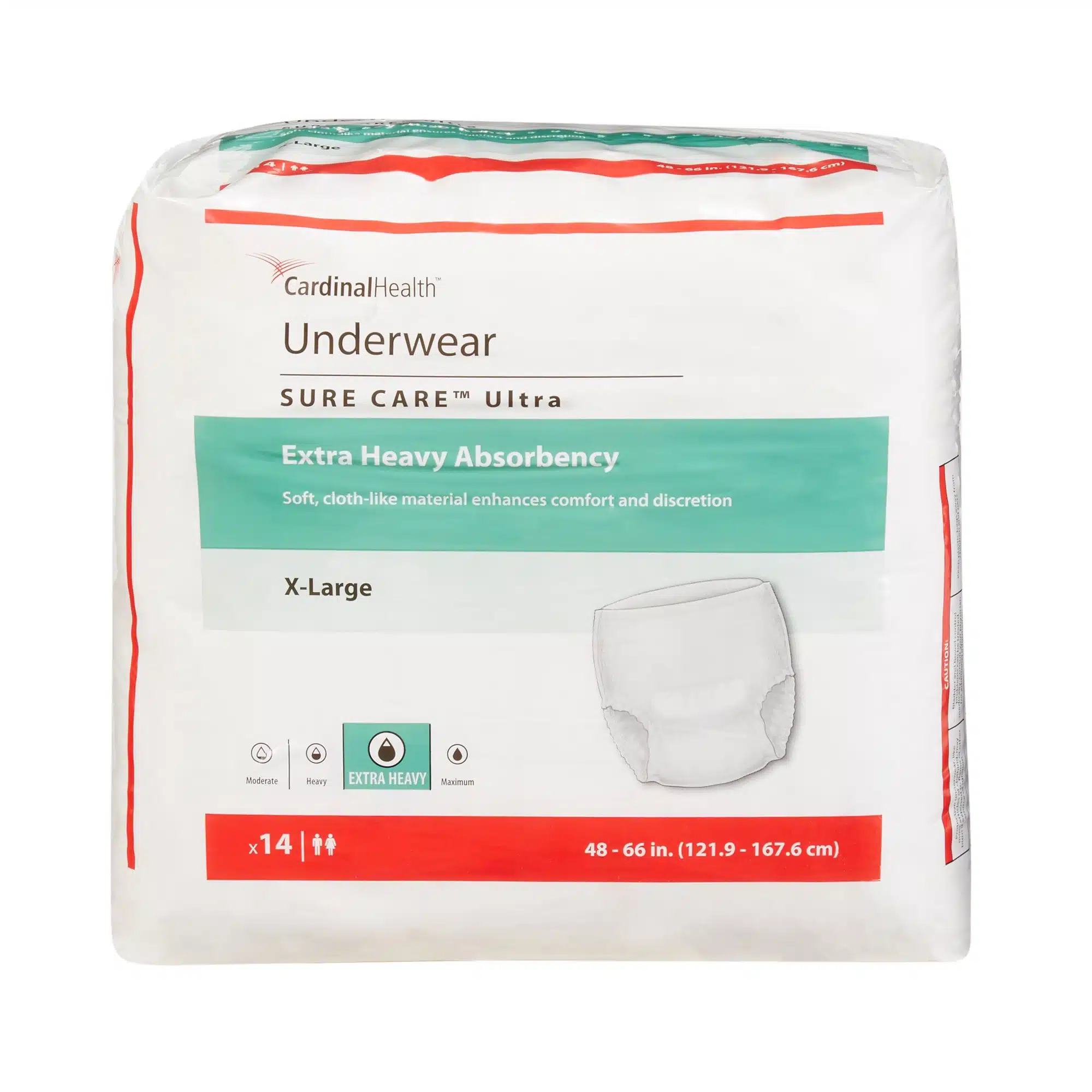 Cardinal Sure Care Plus Ultra Absorbent Underwear, Pull On with Tear Away Seams Heavy Absorbency Cardinal Sure Care Plus Ultra Absorbent Underwear, Pull On with Tear Away Seams Heavy Absorbency