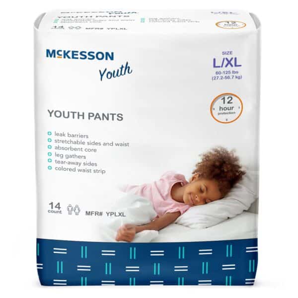 McKesson Youth Pants Absorbent Underwear, Pull On with Tear Away Seams