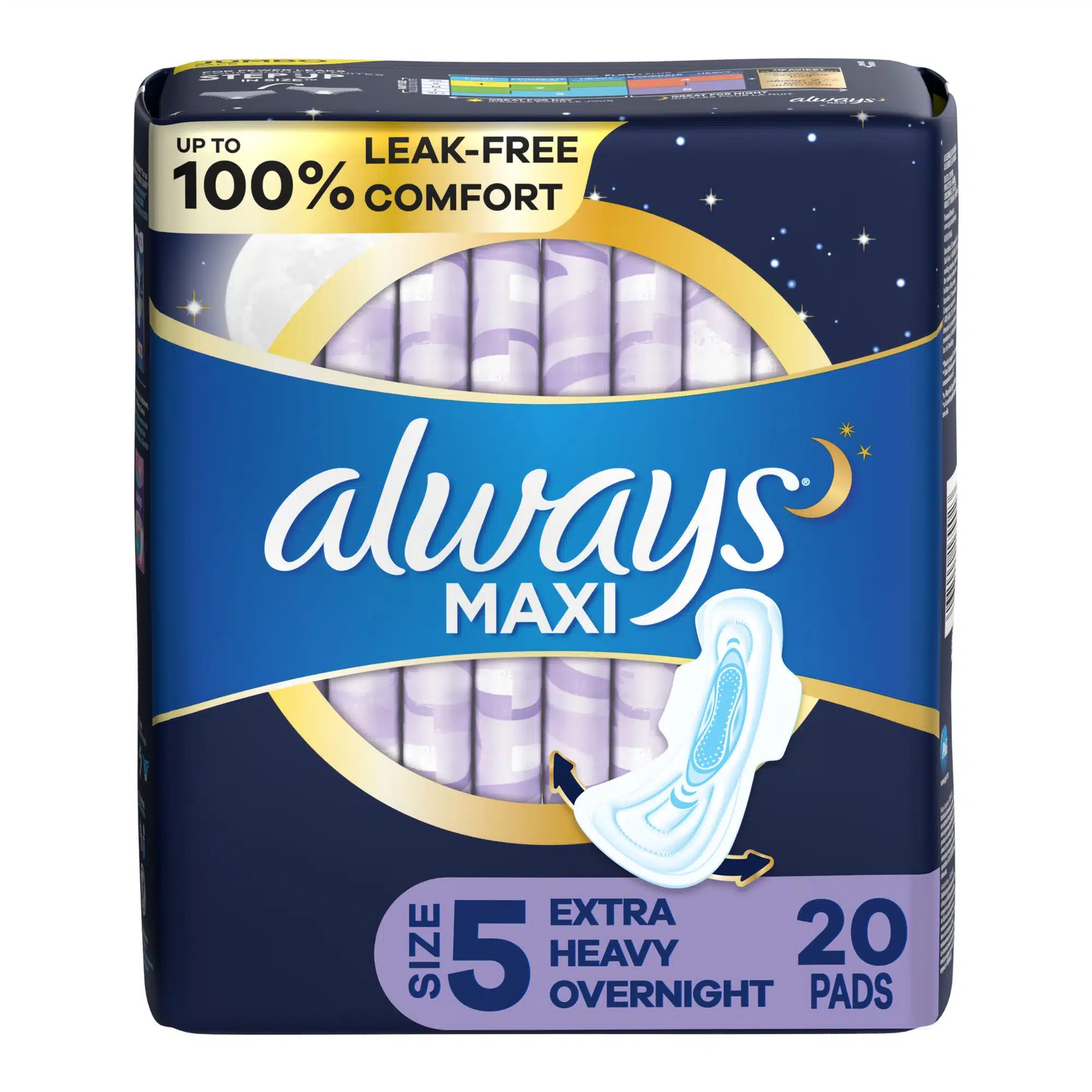 Always Maxi Feminine Pad With Wings Overnight Absorbency Always Maxi Feminine Pad With Wings Overnight Absorbency