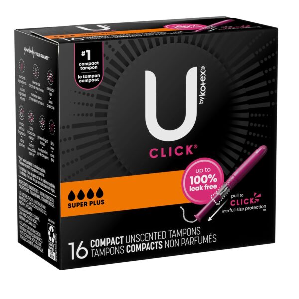 U by Kotex Click Compact Tampons Super Plus Absorbency, Unscented