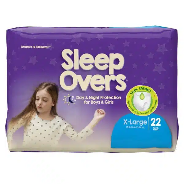 Cuties Sleep Overs Youth Absorbent Underwear, Pull On with Tear Away – Heavy Absorbency