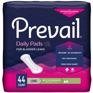 Prevail Daily Pads for Bladder Leaks Very Light Absorbency