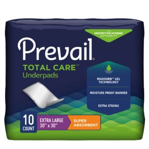 Prevail Total Care Disposable Underpads, Super Absorbency