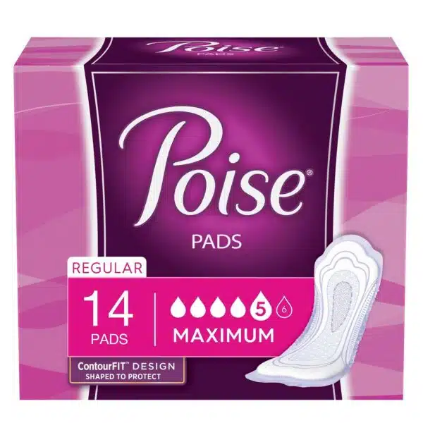 Poise Original Bladder Control Pads 12.2 Inch Length, Maximum Absorbency