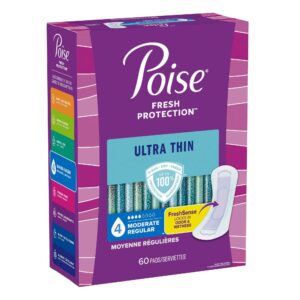 Poise Fresh Protection Ultra Thin Bladder Control Pads Moderate Absorbency, 9.4 Inch Length