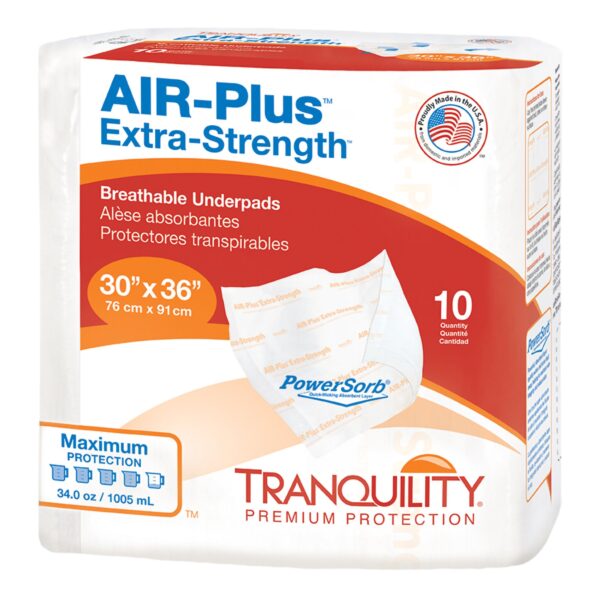 Tranquility AIR-Plus Extra-Strength Disposable White Underpad, Heavy