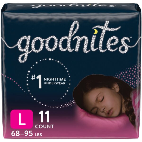 GoodNites Female Youth Absorbent Underwear, Heavy Absorbency Pull On with Tear Away Seams