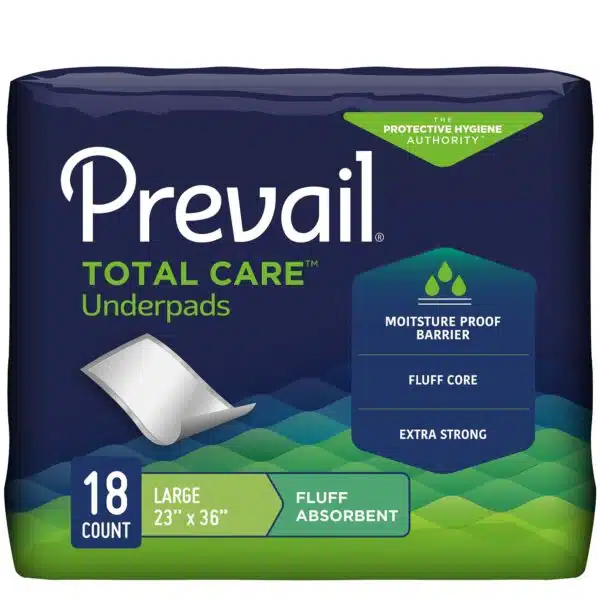 Prevail Total Care Underpads, Fluff Absorbent