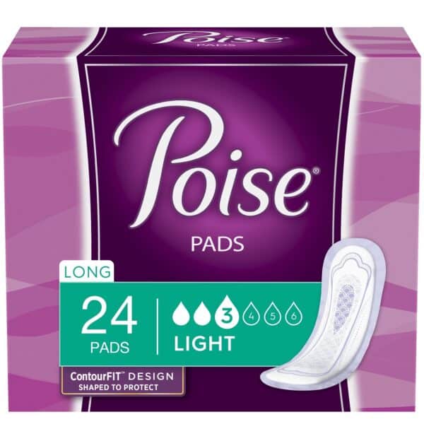 Poise Bladder Control Pads for Women Light Absorbency, One Size Fits Most