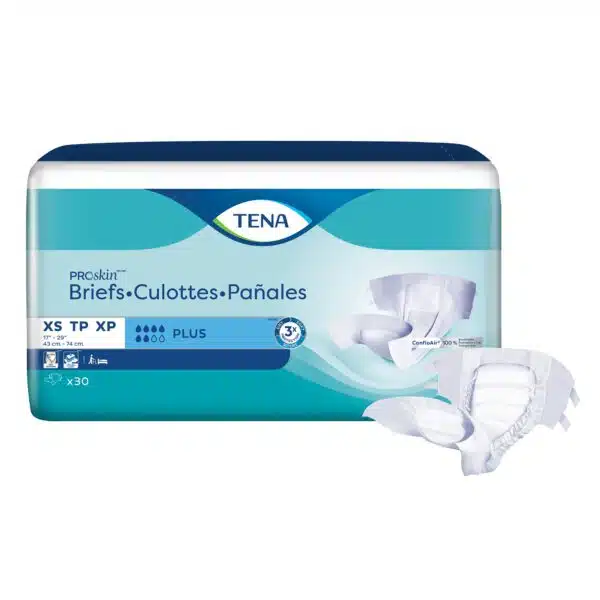 TENA ProSkin Incontinence Briefs, Plus Absorbency – Unisex Adult Diapers