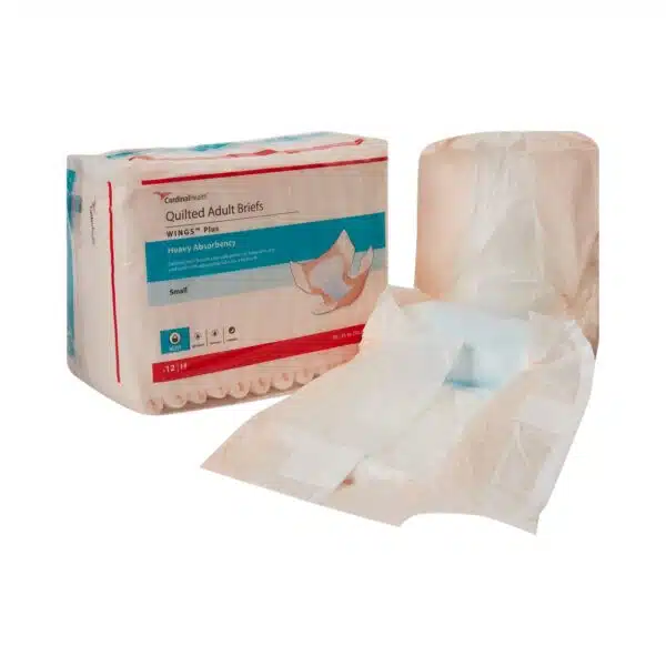 Cardinal Wings Plus Quilted Incontinence Briefs, Heavy Absorbency